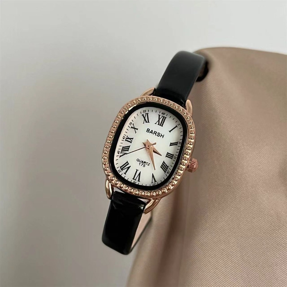 Luxury Watch Leather Strap - Famous Brand Women Diamond Oval Dial