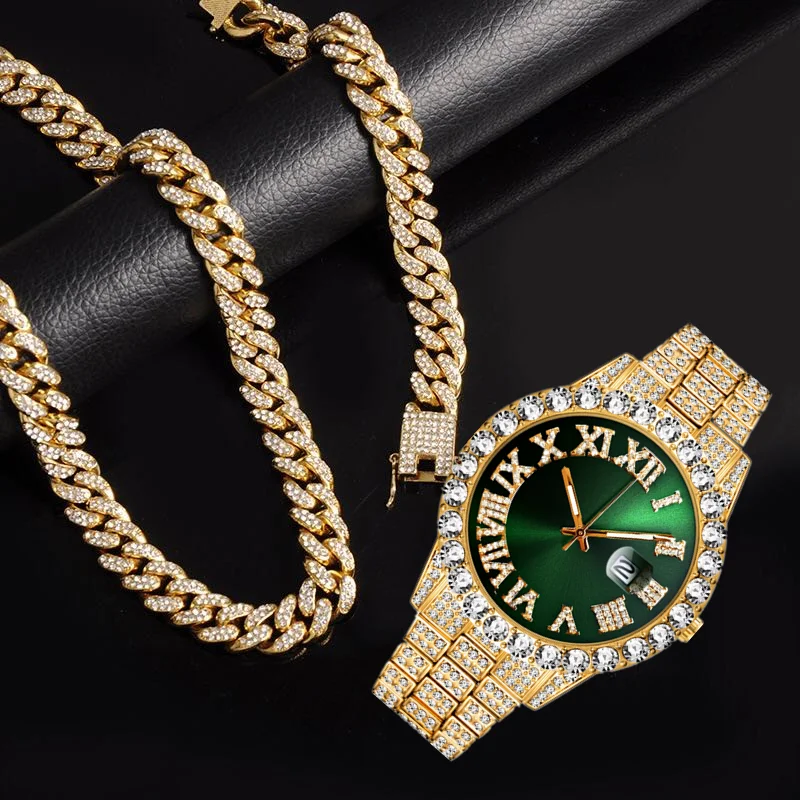 Luxury Watch Miami - Quartz Luxury Gold Sliver Watch for