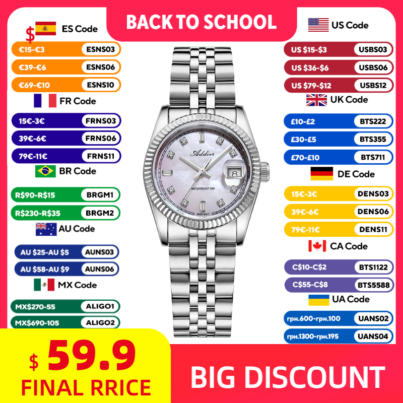 Luxury Watch For - ADDIES 585 Quartz Women's Watches Sapphire