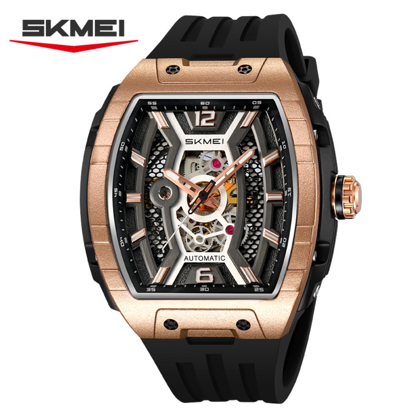 Rose Gold Tonneau Men's Automa - đánh giá và giá Luxury Watch Gold