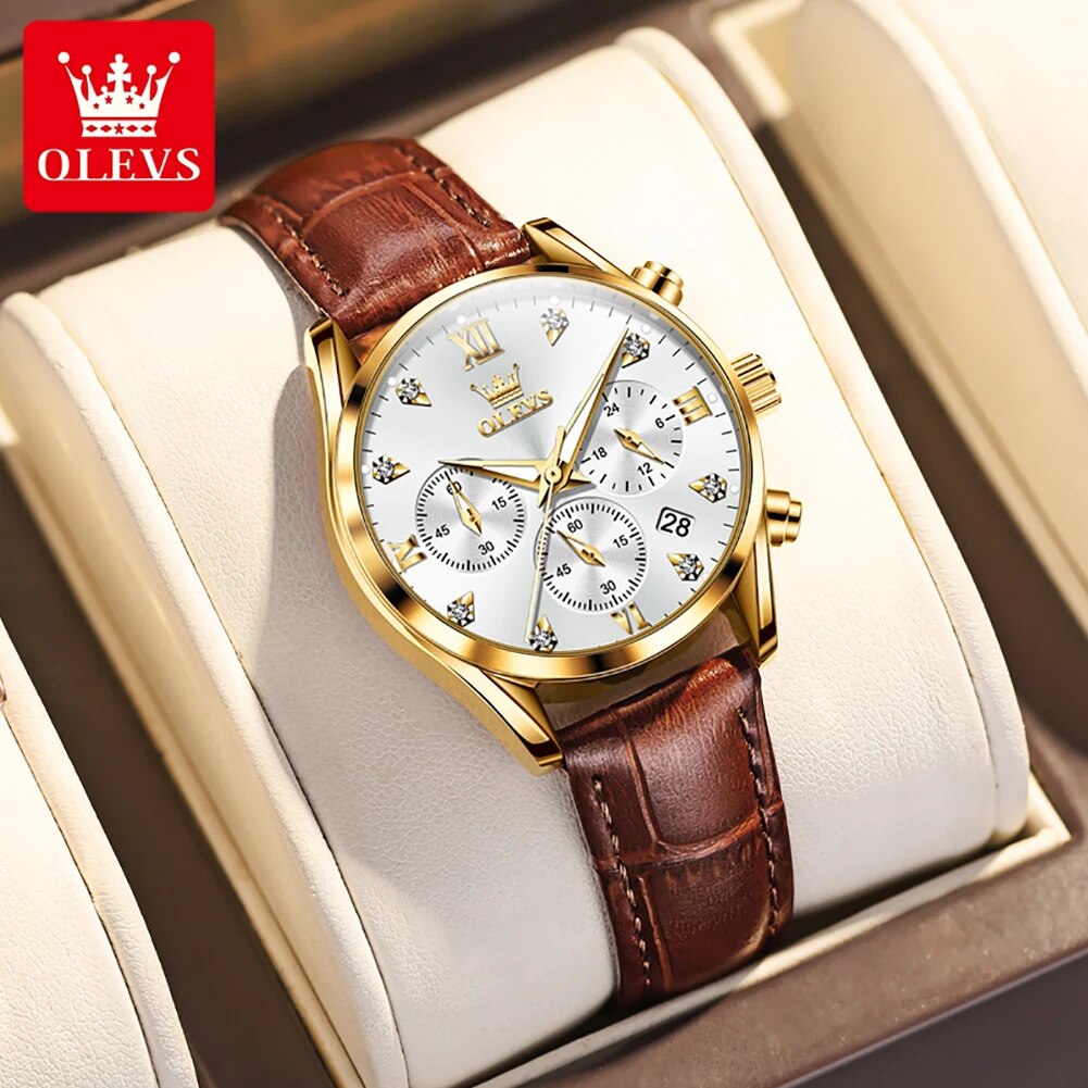OLEVS 5523 Women's Watches Lea - đánh giá và giá Luxury Watch Leather Strap