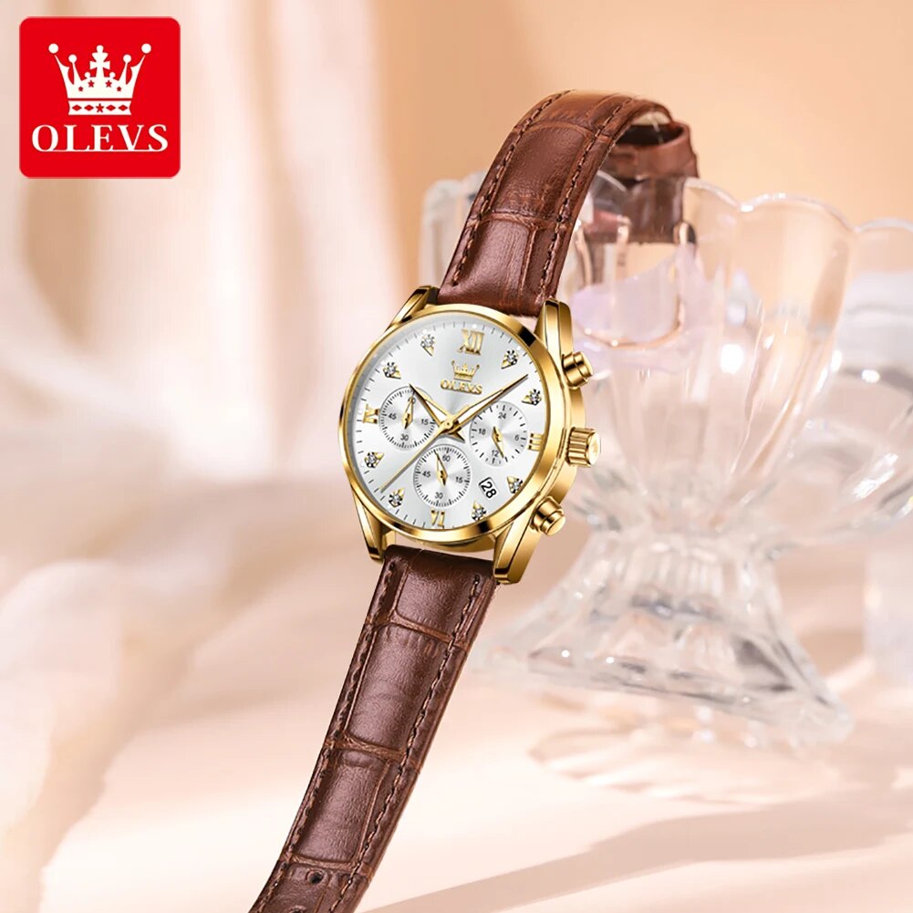 OLEVS 5523 Women's Watches Lea - đánh giá và giá Luxury Watch Leather Strap