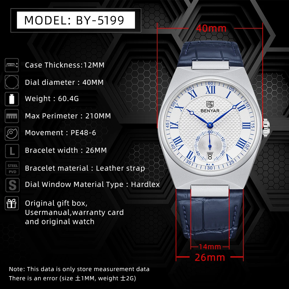 BENYAR Business Men Roman Nume - đánh giá và giá Luxury Watch Store