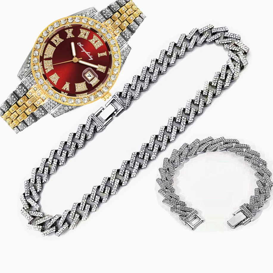 3pcs Luxury Iced Out Watch for - đánh giá và giá Luxury Watch Miami