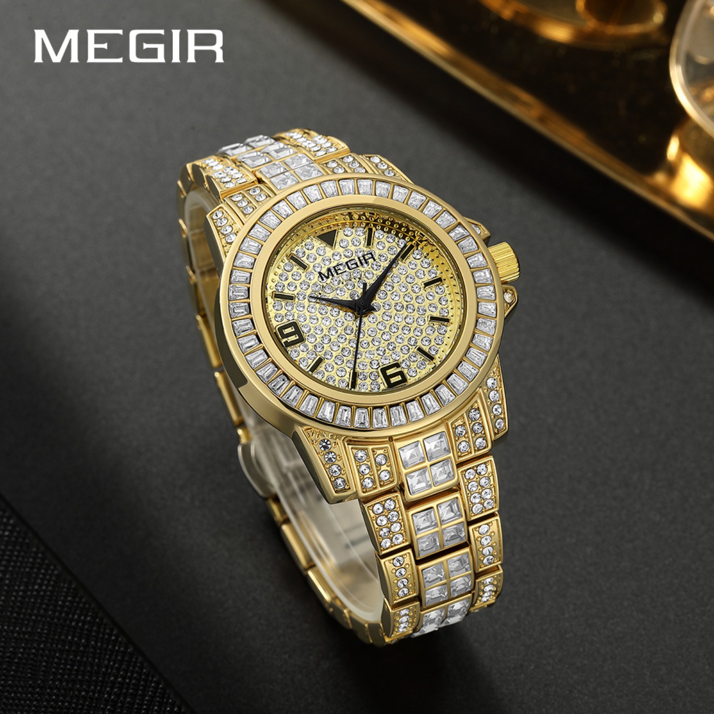 MEGIR Luxury Diamond Watches U - đánh giá và giá Luxury Watch Strap