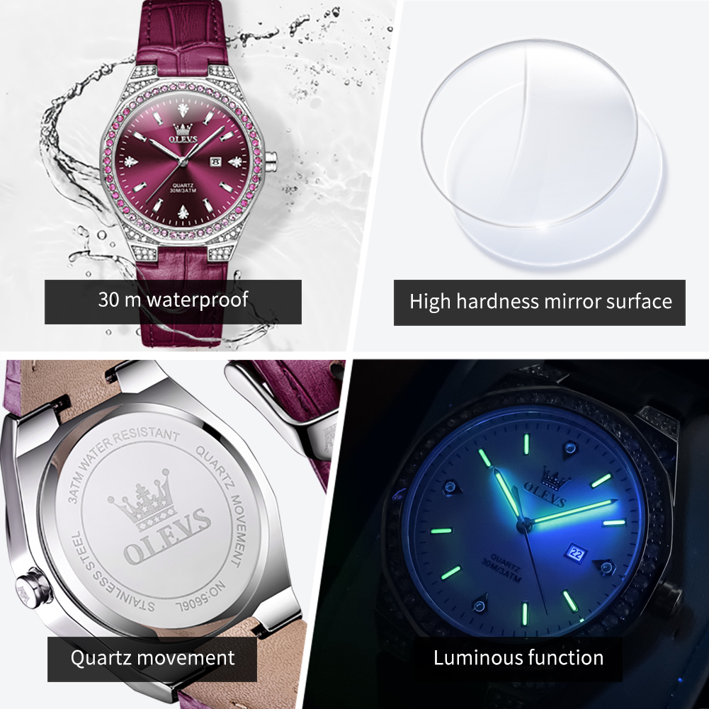 OLEVS Original Women's Watches - đánh giá và giá Luxury Watch Leather Strap