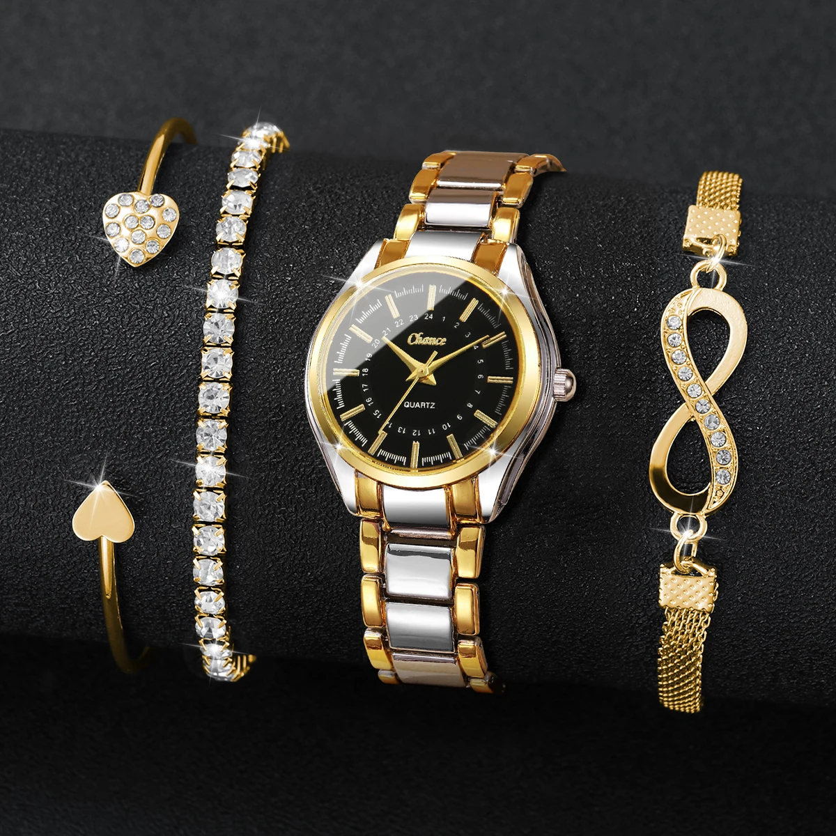 4PCS Elegant Women Watches Bra - đánh giá và giá Luxury Watch Female