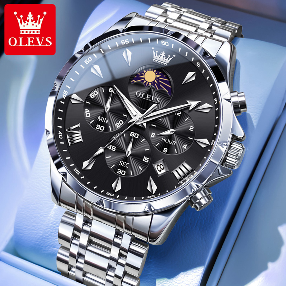 OLEVS 3653 Brand Moon Phase Ca - đánh giá và giá Luxury Watch Investment