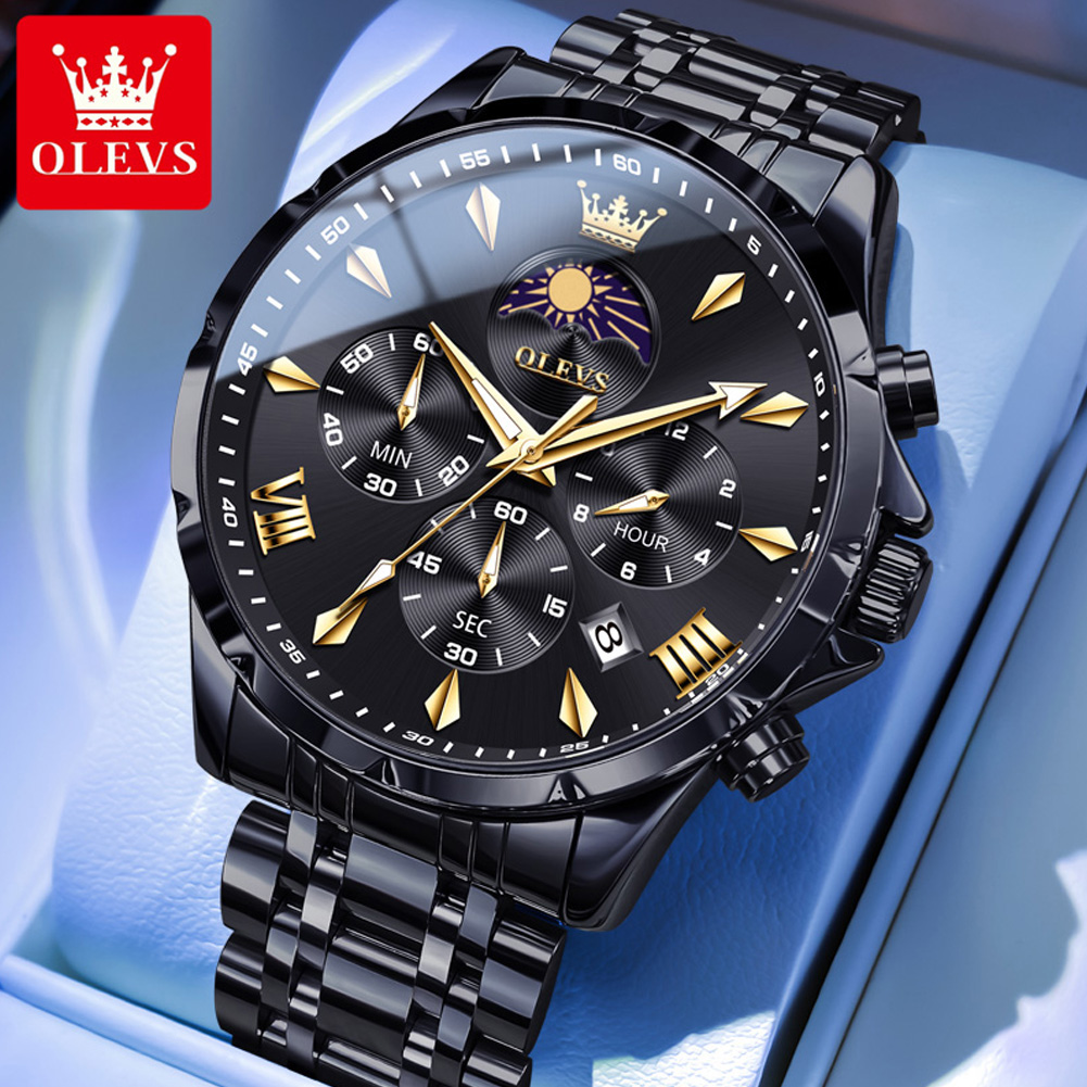 OLEVS 3653 Brand Moon Phase Ca - đánh giá và giá Luxury Watch Investment