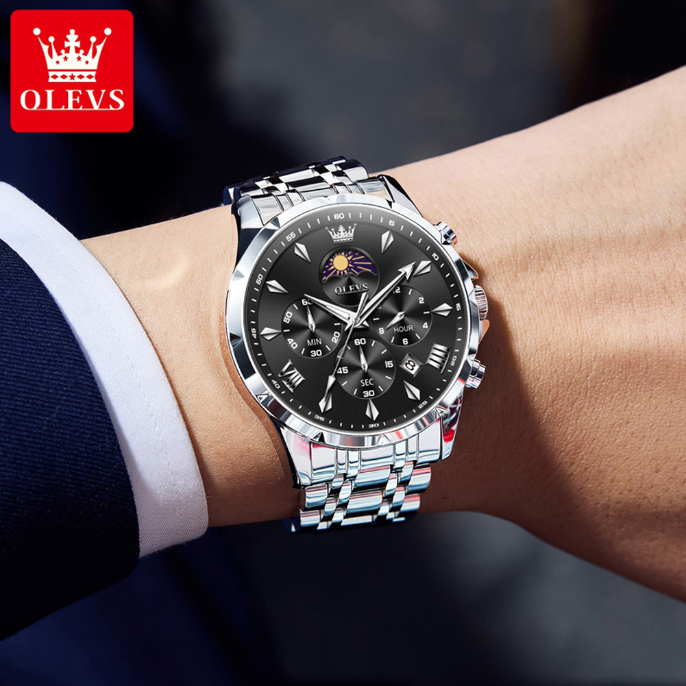 OLEVS 3653 Brand Moon Phase Ca - đánh giá và giá Luxury Watch Investment