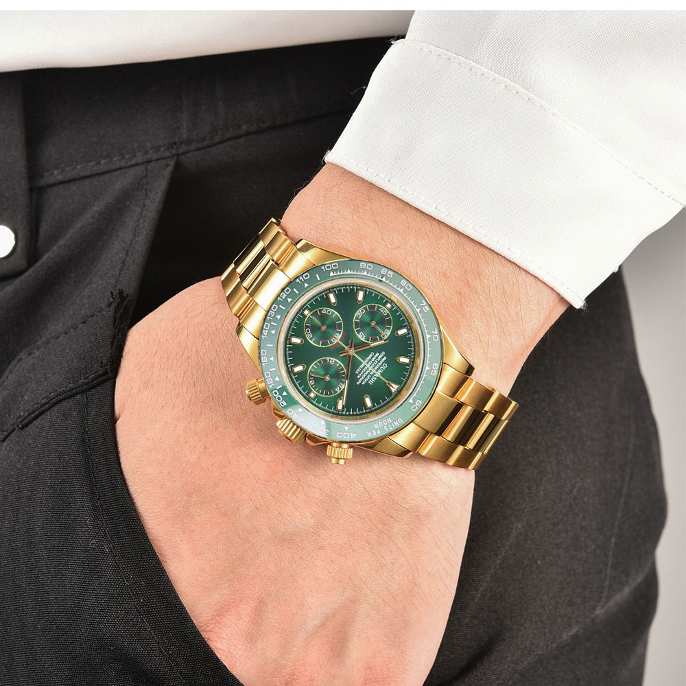 39mm Gold Men's Watch VK63 Mov - đánh giá và giá Luxury Watch Gold