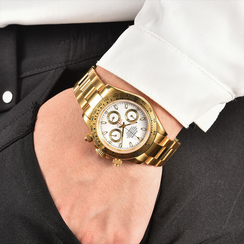 39mm Gold Men's Watch VK63 Mov - đánh giá và giá Luxury Watch Gold