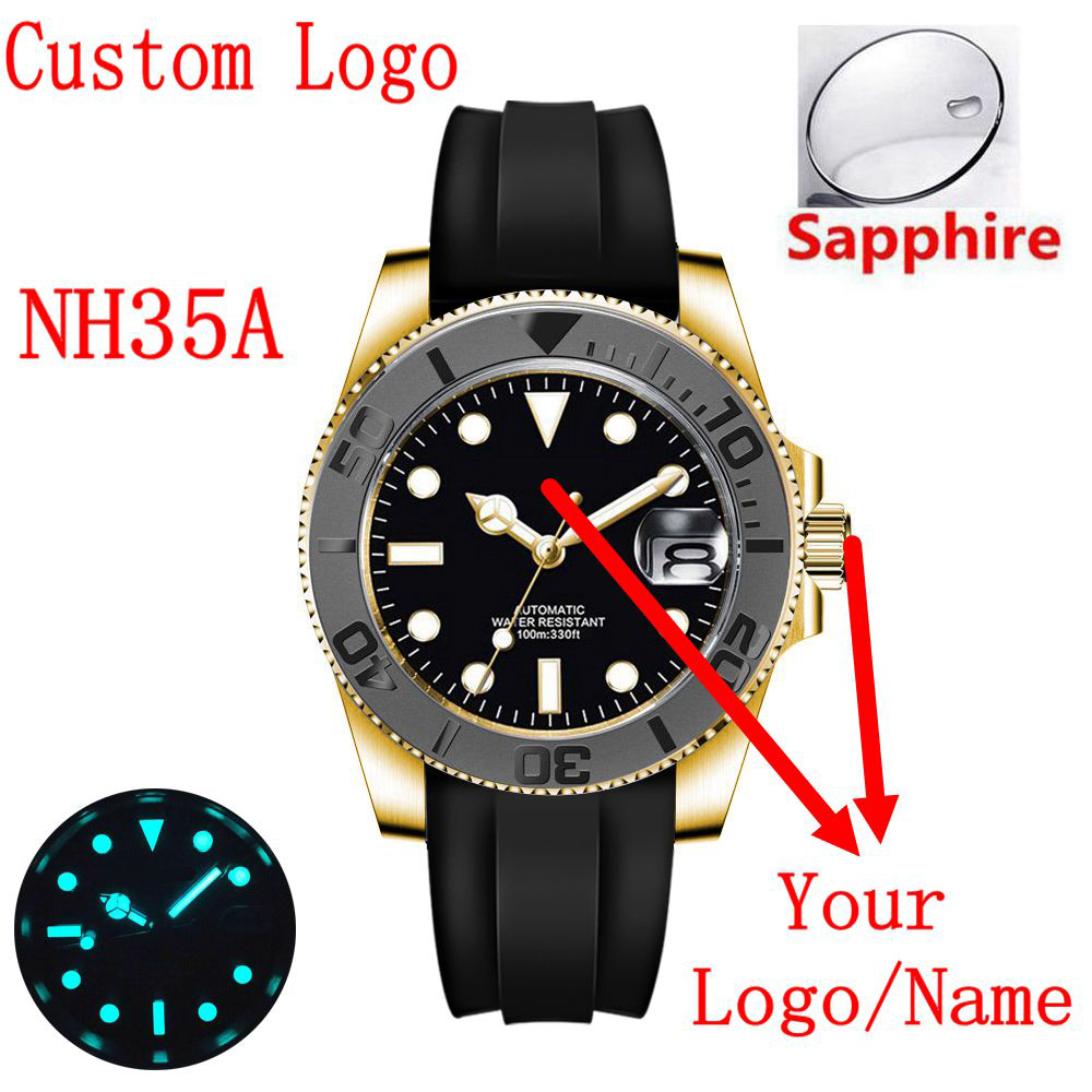 Custom logo 40mLuxury NH35/ Mi - đánh giá và giá Luxury Watch Gold