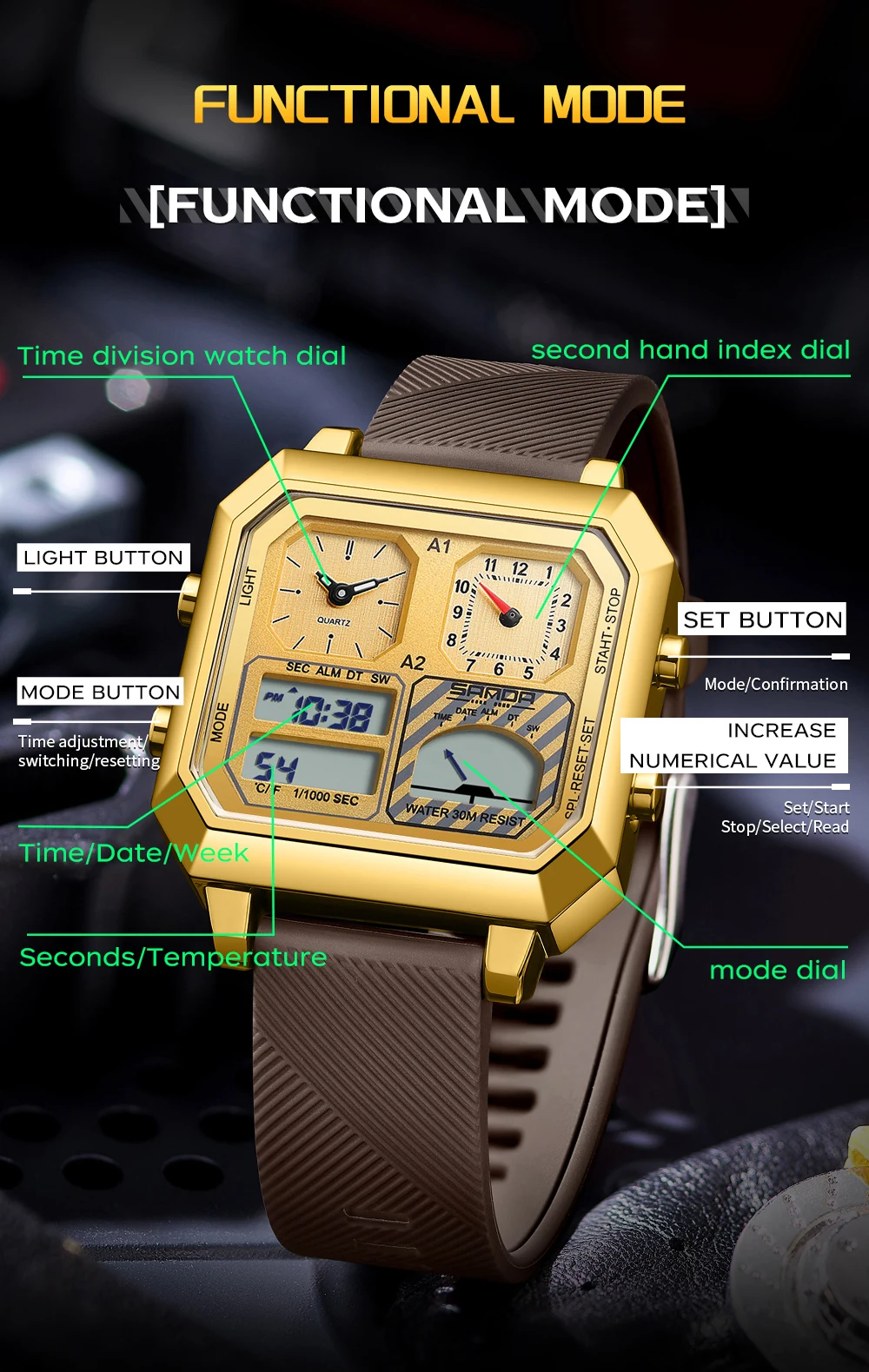 SANDA Top Brand 6210 Fashion M - đánh giá và giá Luxury Watch Store