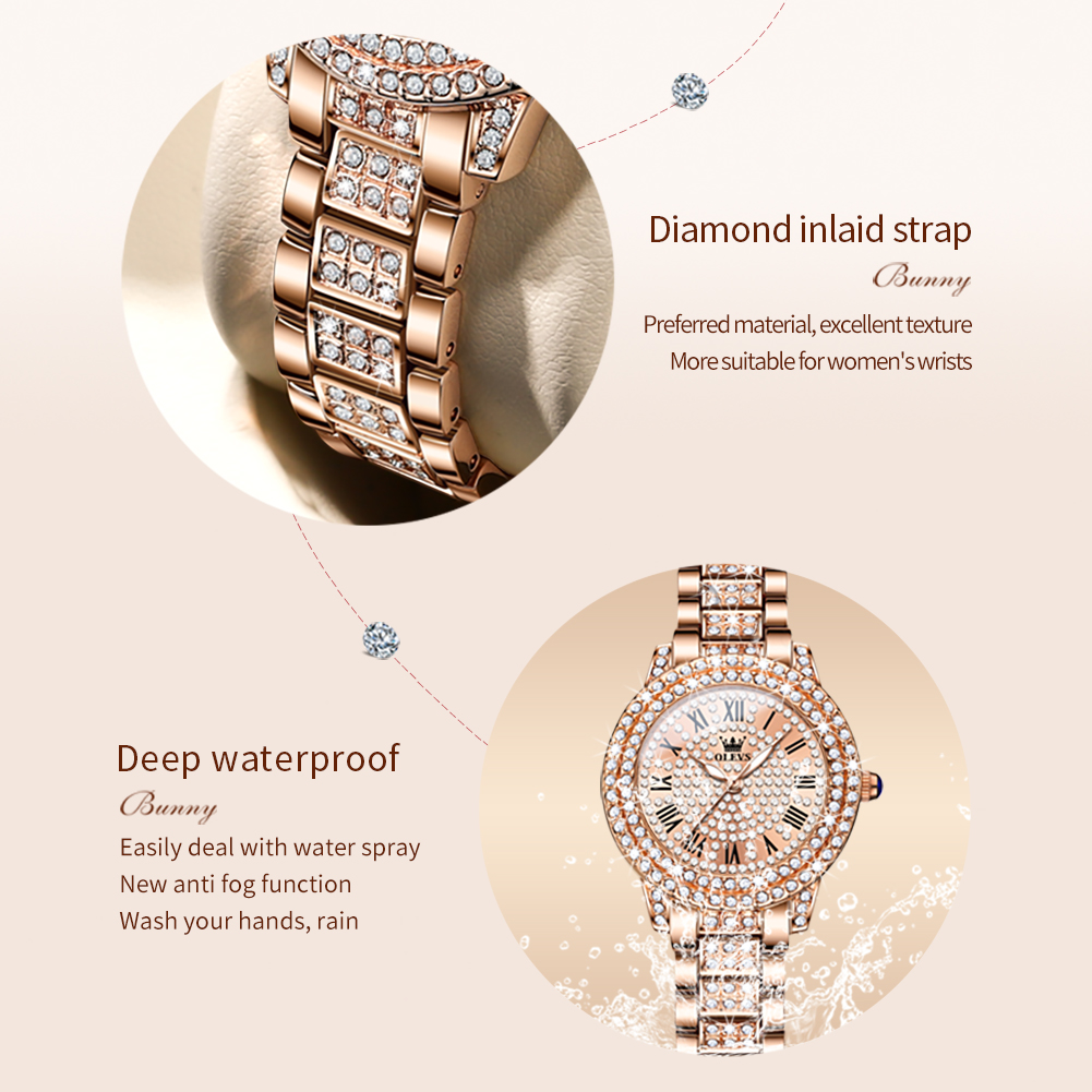 OLEVS 9943 Luxury All Diamond  - đánh giá và giá Luxury Watch Deals