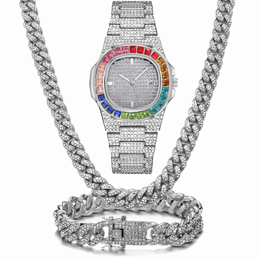 3pcs Watch+Necklace+Bracelet L - đánh giá và giá Luxury Watch Miami
